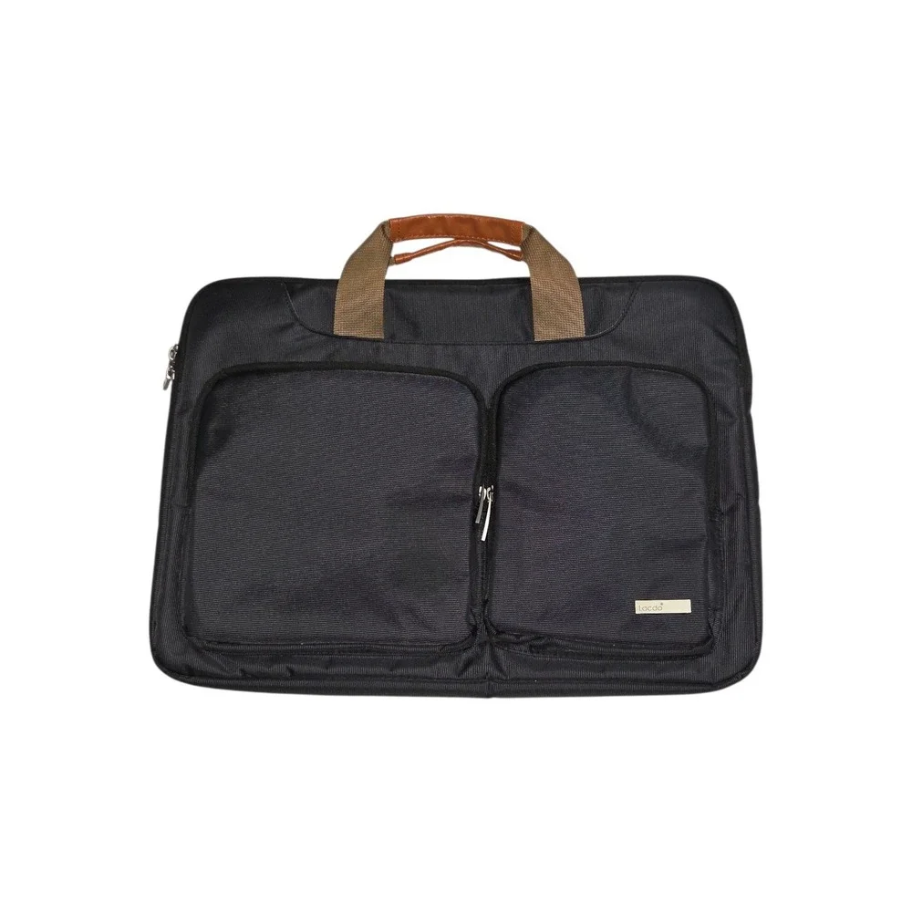 Lacdo Laptop Briefcase Mens OS Black Messenger Bag Padded Multi-Pocket Business